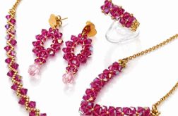 4-elementowy Komplet Biżuterii Fuchsia AB