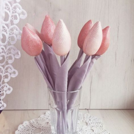 Tulipany glamour błyszczące róż na prezent