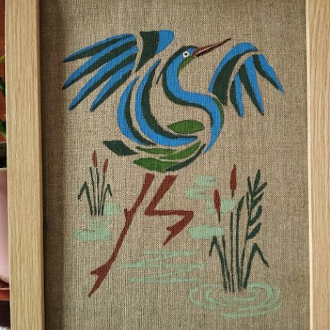 Czapla w ruchu- obraz