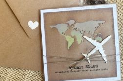 178,kartka na ślub w szczęśliwą podróż z mapą
