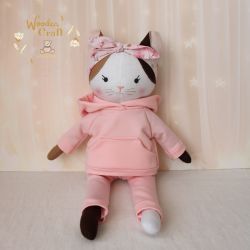 Kotek Bella przytulanka w dresiku róż GOTOWA