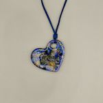 Wisiorek z żywicy - Lawendowe Serce z Kwiatami - 4