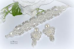biżuteria ślubna sutasz biały i srebrny