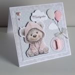 Kartka na roczek urodziny miś z balonikami - Kartka na roczek urodziny miś z balonikami