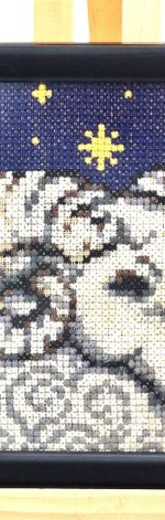 Haftowany Obraz Baran Zodiakalny w Ramie 17x17 cm – Unikalny Prezent