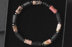 Bransoletka męska turmalin rodonit tr99