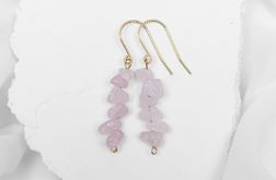 Kolczyki z kwarcem różowym.