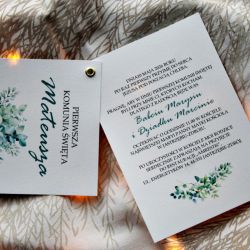 Zaproszenie Komunijne - Eukaliptus 5