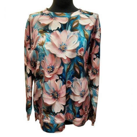 Bluzka damska malowane kwiaty S/M wyprzedaż