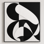 Abstrakcja obraz czarno biały geometryczny Ręcznie malowany 100x100cm - 