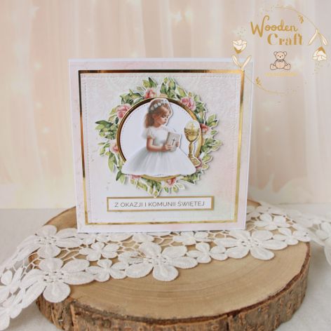 Kartka komunijna do koperty "RoseWine4"GOTOWA