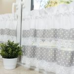 Zazdrostki shabby chic, groszki, szare tło - szare groszki 4