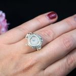 Srebrny pierścionek z kwarcem różowym wire - pierścionek na palcu