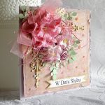 Różowa kartka ślubna - 