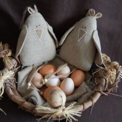 Lniane kurki zawieszki