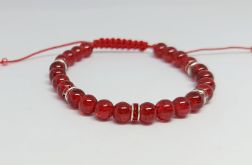 Bransoletka makrama boho czerwona