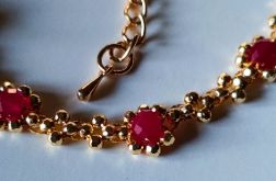 Rubiny i hematyt bransoletka