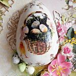 Dekoracja świąteczno - wiosenna - Styropianowe jajo