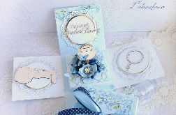 Exploding box komunijny "Blue Blossom" GOTOWY