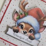 Kartka na świąteczna Boże Narodzenie renifer - Kartka na świąteczna Boże Narodzenie renifer