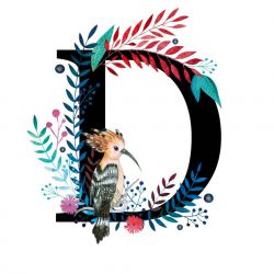 Alfabet D wydruk ilustracji