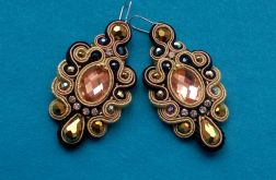 Kolczyki Złoto, Czerń & Kryształy