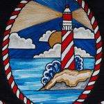 Ręcznie malowana płócienna kosmetyczna SAILOR - dla miłośnika żeglowania