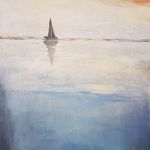 Samotna łódź-obraz akrylowy 70/50 cm  - 