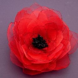 Broszka kwiat - czerwień 10 cm 