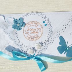Kopertówka z okazji ślubu- w delikatnych turkusach