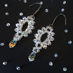 Długie Kolczyki Ślubne z Kryształków