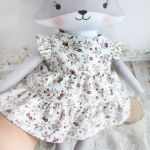 Lisek Pola przytulanka sukieneczka beż-bordo - 