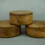 Trzy drewniane miseczki dębowe Zestaw - komplet