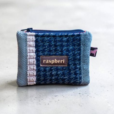 Patchworkowe etui na klucze w pepitkę – portfelik handmade