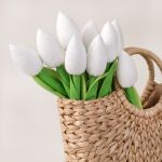 TULIPANY, biały bawełniany bukiet - bukiet białych tulipanów