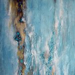 Blue lagoon 5, obraz abstrakcyjny ręcznie malowany do salonu - 