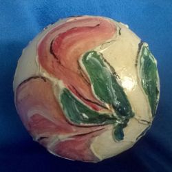 Bombka Malowana Magnolie Oranż 12 cm