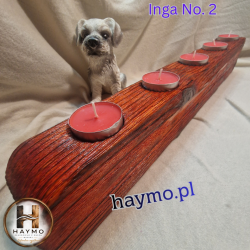 Świecznik Shou Sugi Ban czerwony Inga No. 2