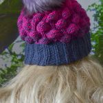 Czapka bąblowa w kolorze granat i fuksja . - granatowa wełniana