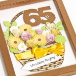 Kartka obrazek na 65 urodziny "Kosz kwiatów" - 