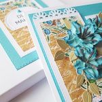 Kartka URODZINOWA - turkusowe kwiaty - Kartka na urodziny z turkusowymi kwiatami