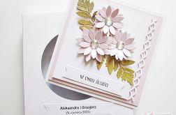 Kartka ŚLUBNA - jasnoróżowe kwiaty
