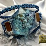 Blue Day - bransoleta z żywicy i rzemieni - 