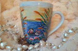 Barwny ręcznie malowany kubek Kaczka 300 ml.