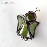 Aniołek porcelanek w zieleniach 03 - wiszący aniołek