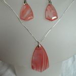 Mszysty kwarc różowy, delikatny zestaw biżuterii w srebrze - 