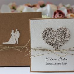 Rustic box ślubna kartka i pudełko