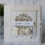 Ślubna elegancja - kartka ślubna w pudełku v4 - ślubna krem1