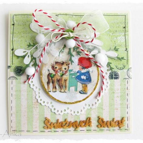 Kartka świąteczna z sarenkami