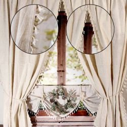 Zasłona firana BOHO zasłona z frędzlami na tunel panel SHABBY 150/250cm